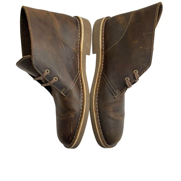 Clarks Bushacre Mens Size 7.5 M US Chukka Boots Leather 15522 Brown